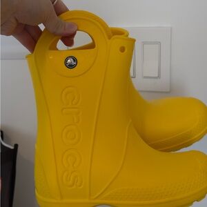 CROCS Kids Bright Yellow Rain Boots
